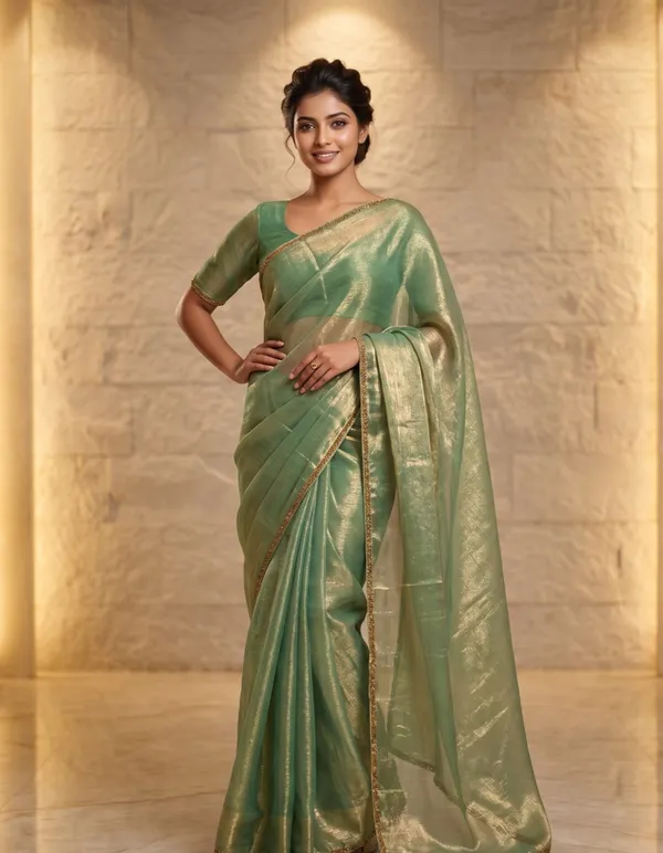 Green_Silk_Saree_For_Women_With_Matching_Blouse_Piece