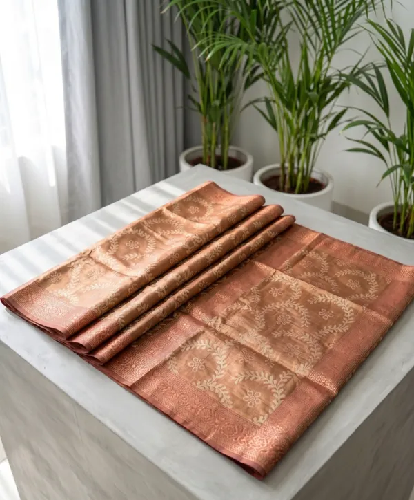 Copper_and_Purple_Kanjivaram_Saree_For_Women_With_Matching_Blouse_Piece