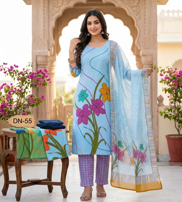 Unstitched_Blue_Printed_Women’s_Ethnic_Wear_Salwar_Suit_Set_with_Dupatta