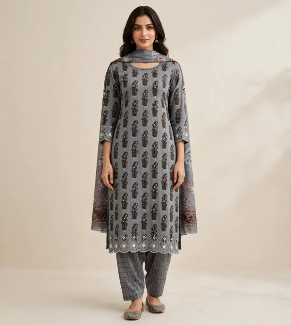 Unstitched_Grey_Printed_Women’s_Ethnic_Wear_Salwar_Suit_Set_with_Dupatta