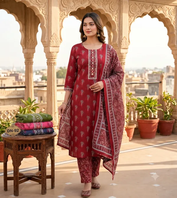 Unstitched_Red_Printed_Women’s_Ethnic_Wear_Salwar_Suit_Set_with_Dupatta