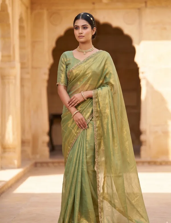 Pista_Green_Silk_Saree_For_Women_With_Matching_Blouse_Piece