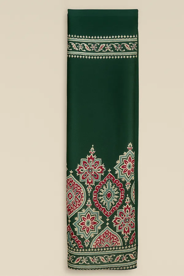 Green_Italian_Silk_Saree_For_Women_With_Matching_Blouse_Piece