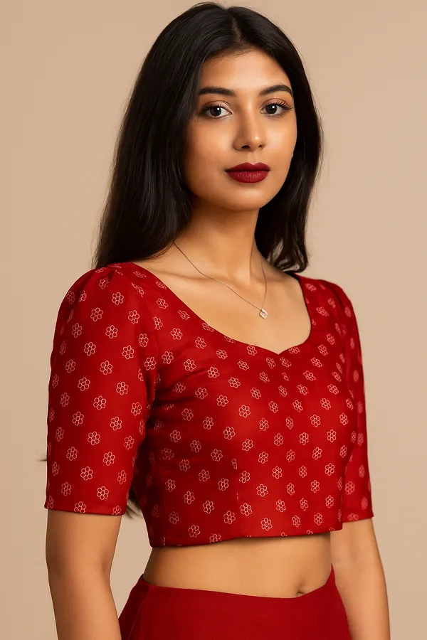 Red_Silk_Saree_For_Women_With_Matching_Blouse_Piece