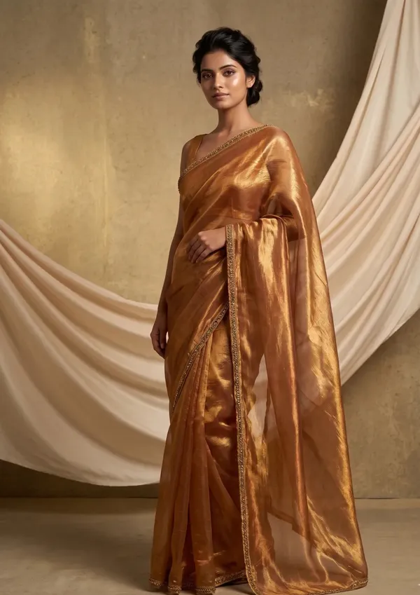 Copper_Gold_Jimmy_Choo_Saree_With_Matching_Blouse_Piece