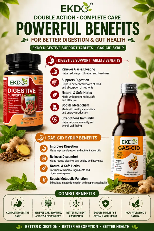 EKDO_Digestive_Care_Combo_Pack_|_Digestive_Support_Tablets_(60_Tablets)_+_GAS-CID_Herbal_Syrup_(200ml)_|_Ayurvedic_Gut_Health_Combo