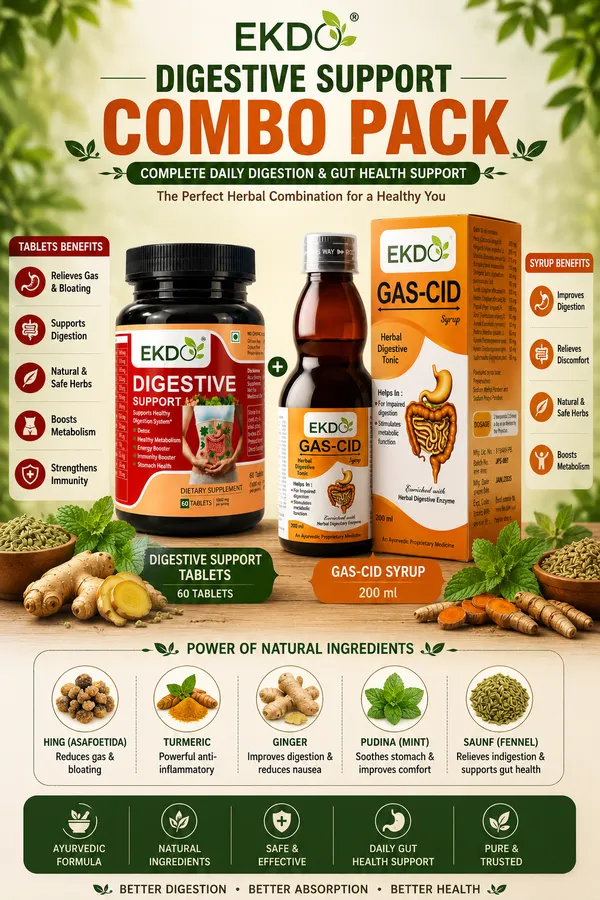 EKDO_Digestive_Care_Combo_Pack_|_Digestive_Support_Tablets_(60_Tablets)_+_GAS-CID_Herbal_Syrup_(200ml)_|_Ayurvedic_Gut_Health_Combo