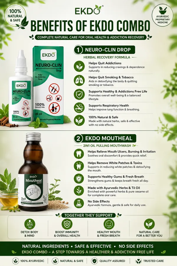 EKDO_Oral_Care_&_Natural_Recovery_Combo_|_Neuro-Clin_Drop_(30ml)_+_Moutheal_2-in-1_Oil_Pulling_Mouthwash_(200ml)_+_FREE_Ayurvedic_Dant_Manjan_|_Herbal_Wellness_Combo