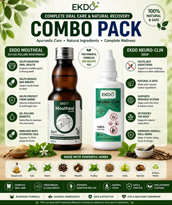 EKDO_Oral_Care_&_Natural_Recovery_Combo_|_Neuro-Clin_Drop_(30ml)_+_Moutheal_2-in-1_Oil_Pulling_Mouthwash_(200ml)_+_FREE_Ayurvedic_Dant_Manjan_|_Herbal_Wellness_Combo