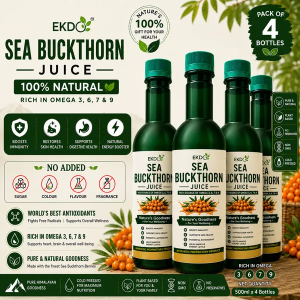 EKDO_Sea_Buckthorn_Juice_500ml_(Pack_of_4)_|_Rich_in_Omega_3,_6,_7_&_9_|_100%_Natural_|_Powerful_Antioxidant_|_No_Added_Sugar,_Colour_&_Preservatives