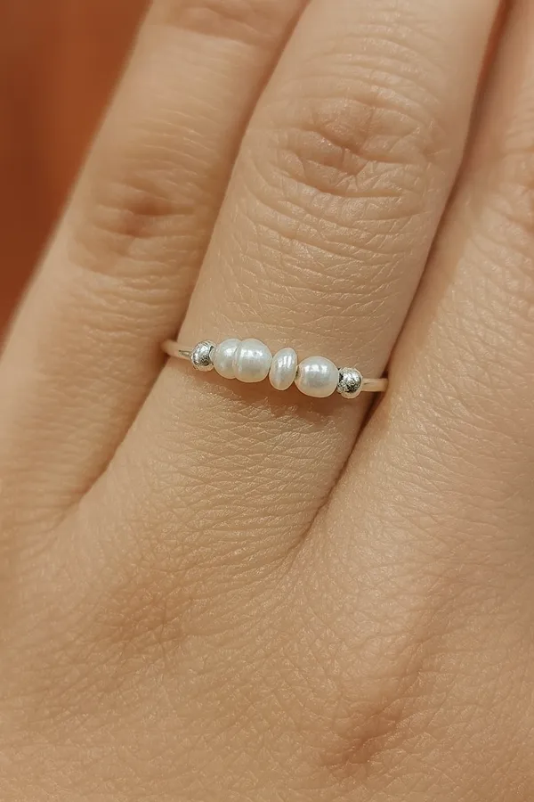 925_Silver_Jewellery_White_Pearl_Silver_Bead_Ring_For_Women