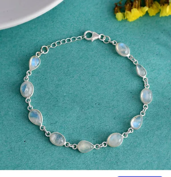 925_Silver_Jewellery_White_Rainbow_Moonstone_Sterling_Silver_Bracelet_For_Women
