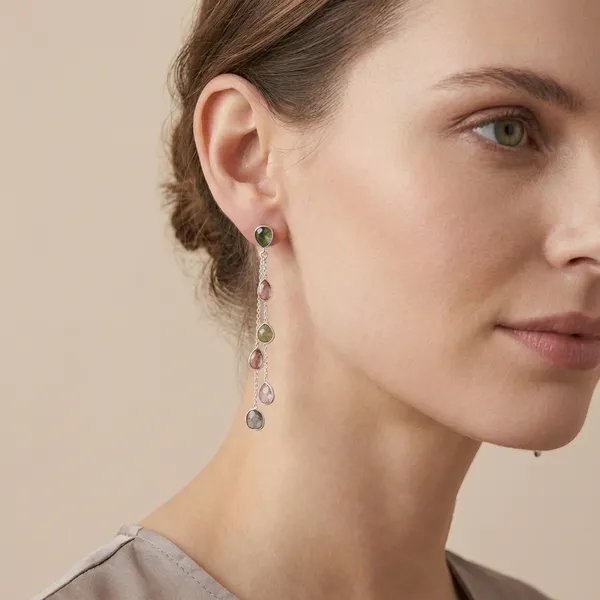 925_Silver_Jewellery_Multicolor_Tourmaline_Gemstone_Elegant_Dangle_Earrings_For_Women