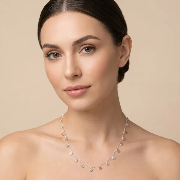 925_Silver_Jewellery_White_Moonstone_Elegant_Silver_Chain_Charm_Necklace_For_Women