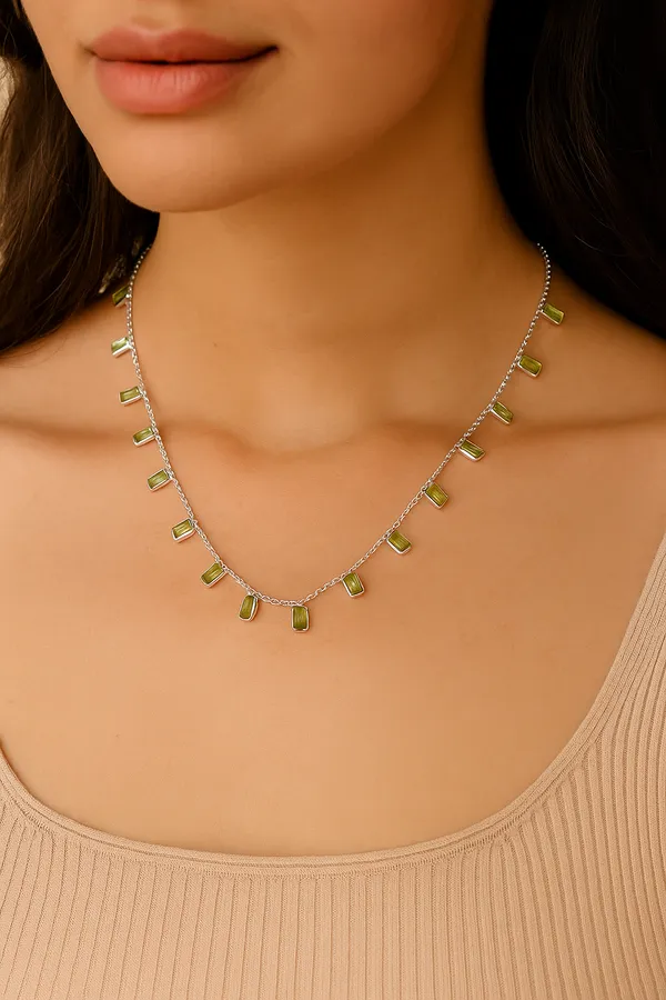 925_Silver_Jewellery_Peridot_Stone_Charm_Necklace_For_Women