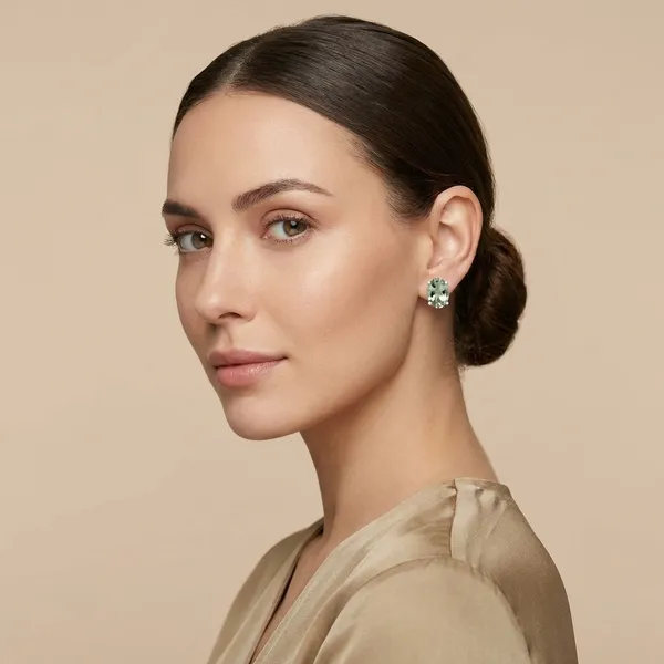 925_Silver_Jewellery_Green_Amythist_Gemstone_Oval_Elegant_Stud_Earrings_For_Women