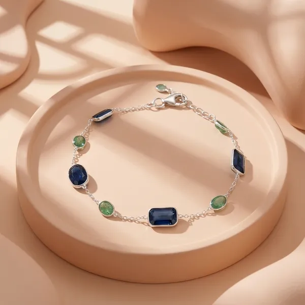 925_Silver_Jewellery_Blue_Sapphire_Emerald_Silver_Gemstone_Bracelet_For_Women