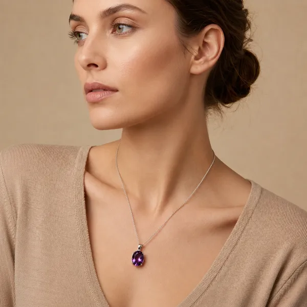 925_Silver_Jewellery_Amethyst_Pendent_with_chain