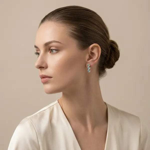 925_Silver_Jewellery_Grey_Labradorite_Triple_Stone_Sterling_Silver_Stud_Earrings_For_Women