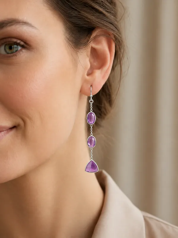 925_SILVER_JEWELLERY_AMETHYST_DANGING_EARRINGS_