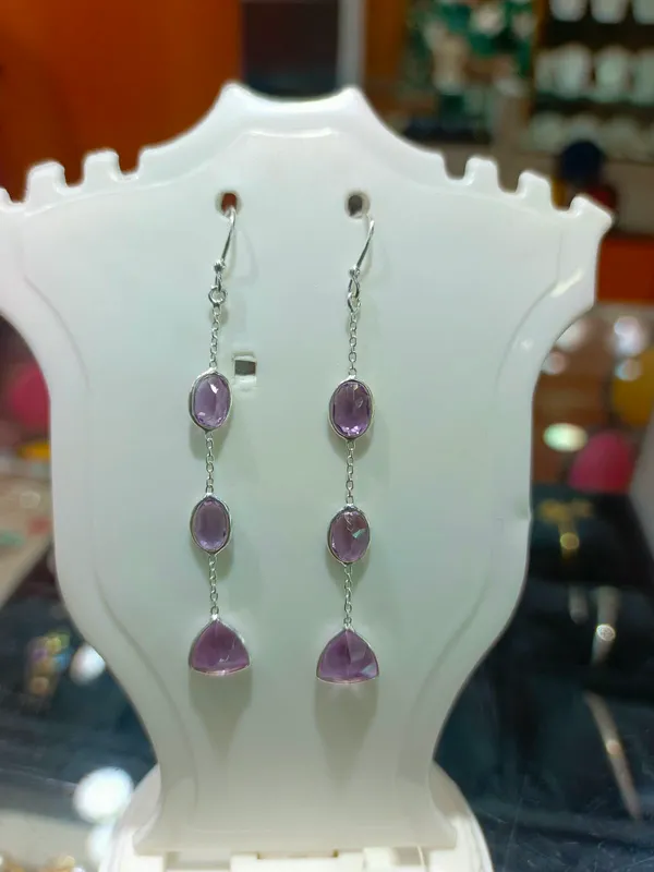 925_SILVER_JEWELLERY_AMETHYST_DANGING_EARRINGS_