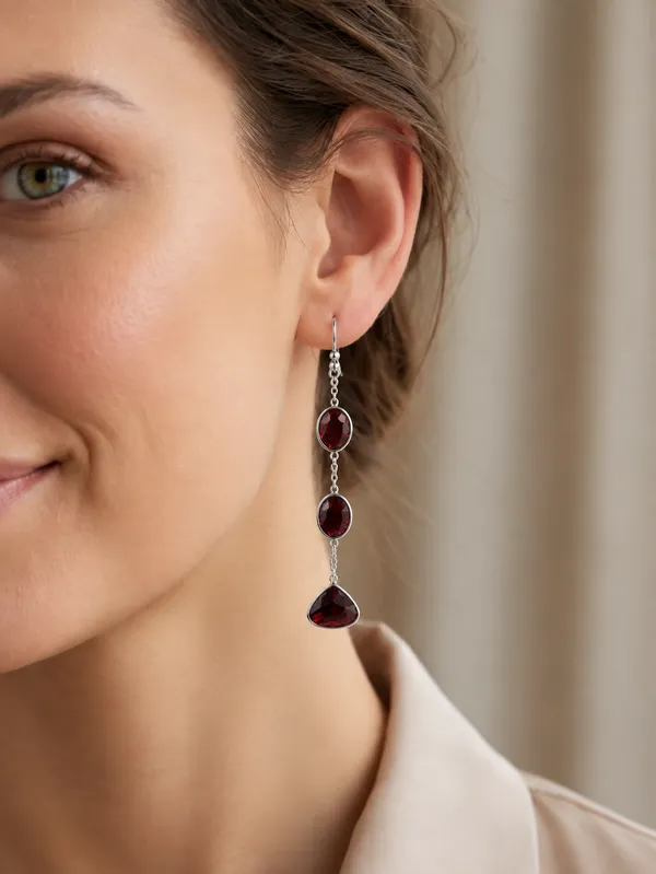 925_SILVER_JEWELLERY_GARNET_DANGLING_EARRINGS_