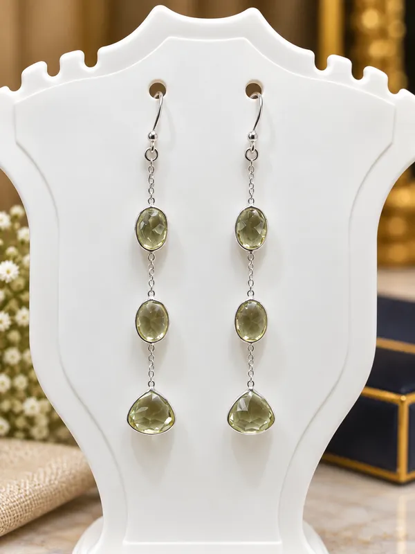 925_SILVER_JEWELLERY_PERIDOT_DANGLING_EARRINGS_