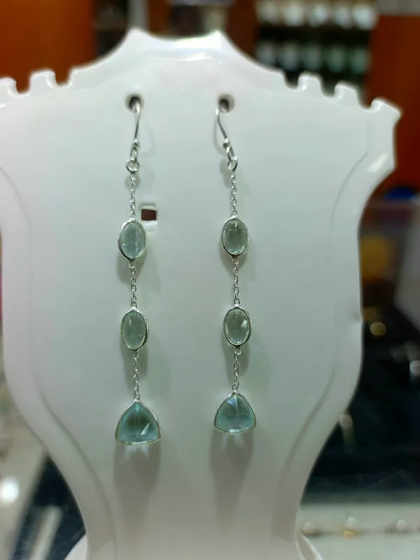 925_SILVER_JEWLLERY_BLUE_TOPAZ_DANGLING_EARRINGS_