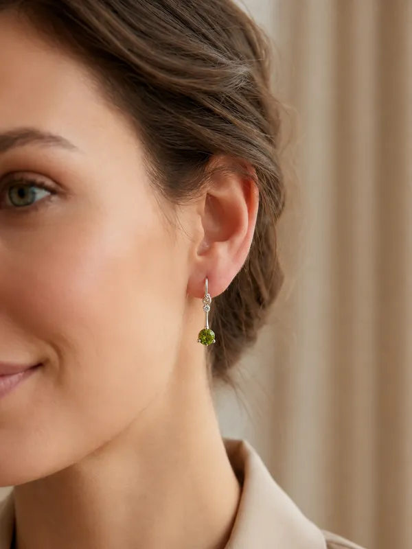 925_silver_minimal_Peridot_Earrings_