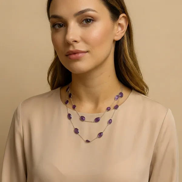 925_Silver_Jewellery_Purple_Amethyst_Long_Chain_Necklace_For_Women