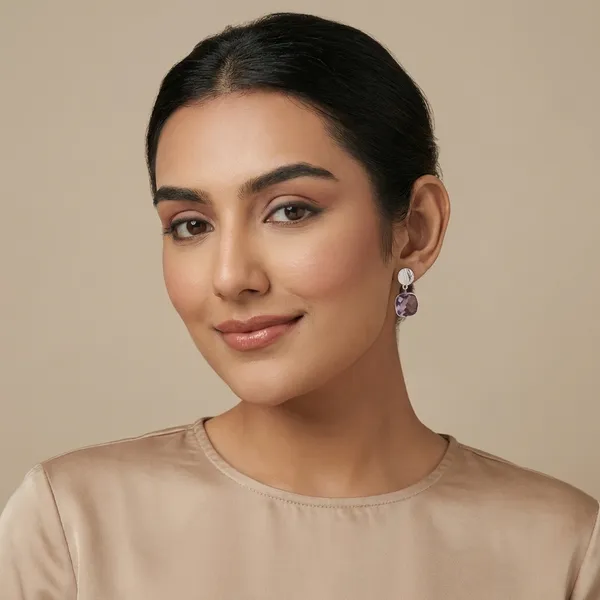 925_Silver_Jewellery_Purple_Amethyst_Elegant_Stone_Drop_Earrings_For_Women