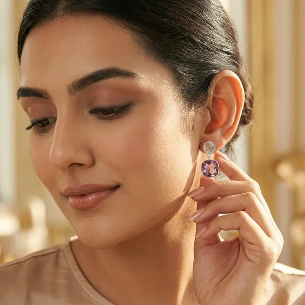 925_Silver_Jewellery_Purple_Amethyst_Elegant_Stone_Drop_Earrings_For_Women