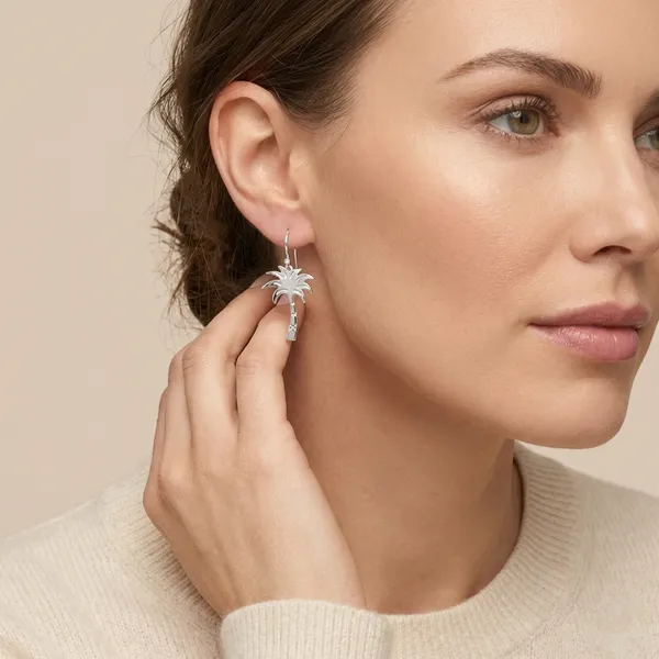 925_Silver_Jewellery_Silver_Palm_Tree_Elegant_Earrings_For_Women