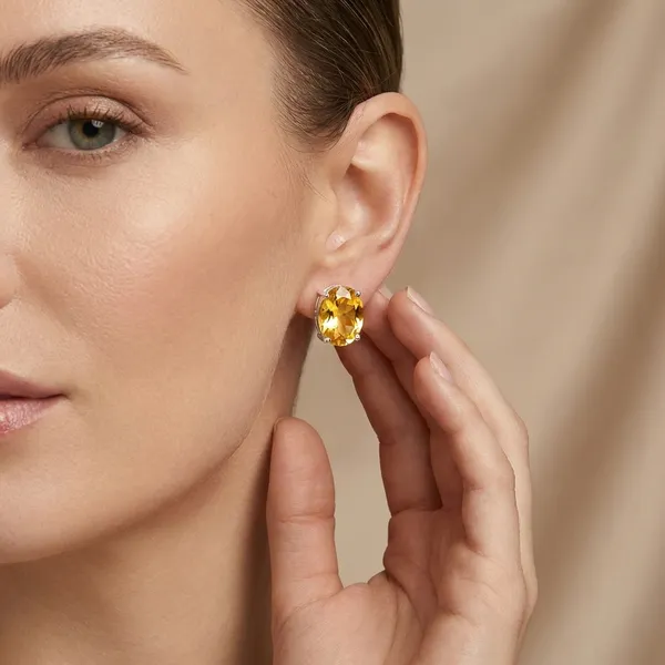 925_Silver_Jewellery_Yellow_Citrine_Oval_Cut_Natural_Gemstone_Pair_Earrings_For_Women