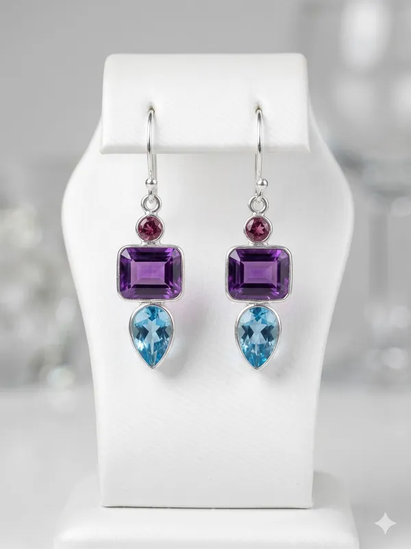 925_Silver_Jewellery_Amethyst_Blue_topaz_earings