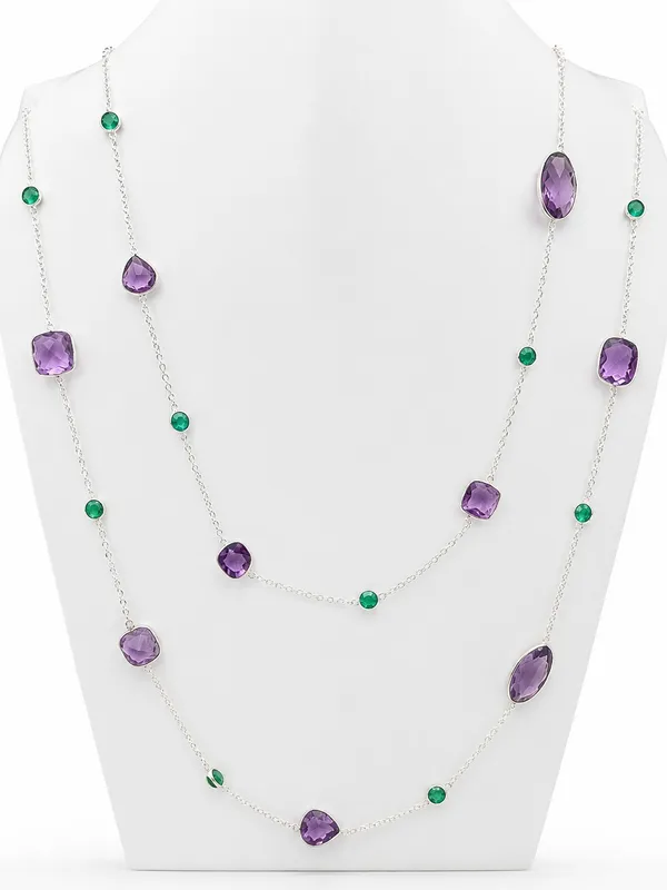 925_Silver_Jewellery_Amethyst_Emeraled_Long_chain