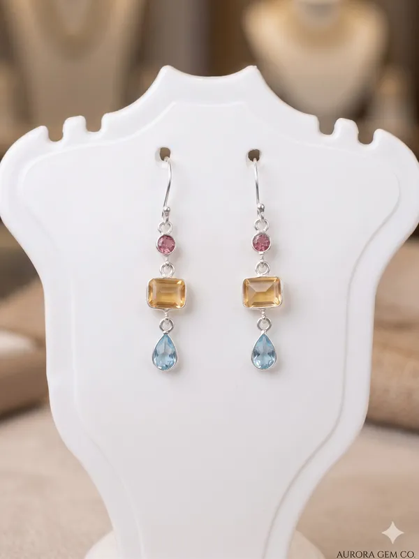 925_Silver_Jewellery_Blue_topaz_Citrin_earings
