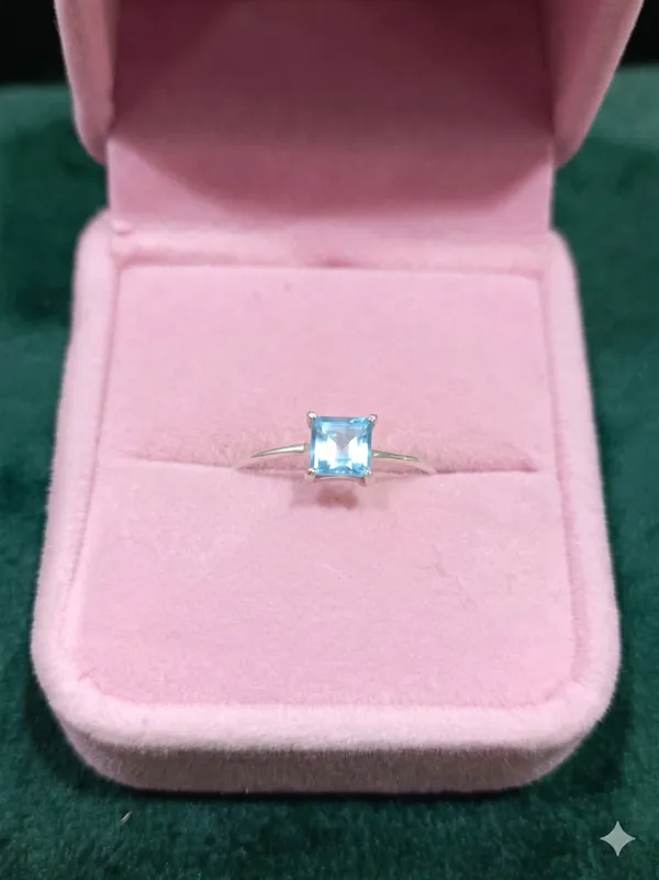 925_Silver_Jewellery_Blue_topaz_Sqaure_minimal_ring