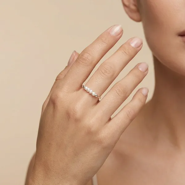 925_Silver_Jewellery_White_Pearl_Silver_Bead_Ring_For_Women