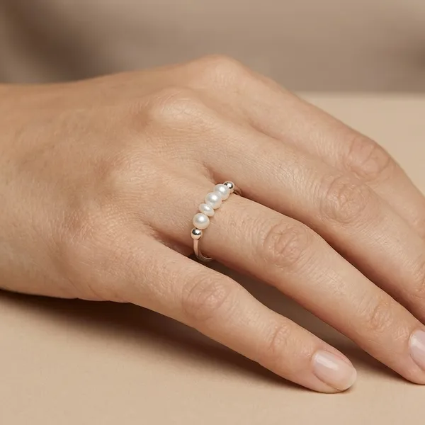 925_Silver_Jewellery_White_Pearl_Silver_Bead_Ring_For_Women