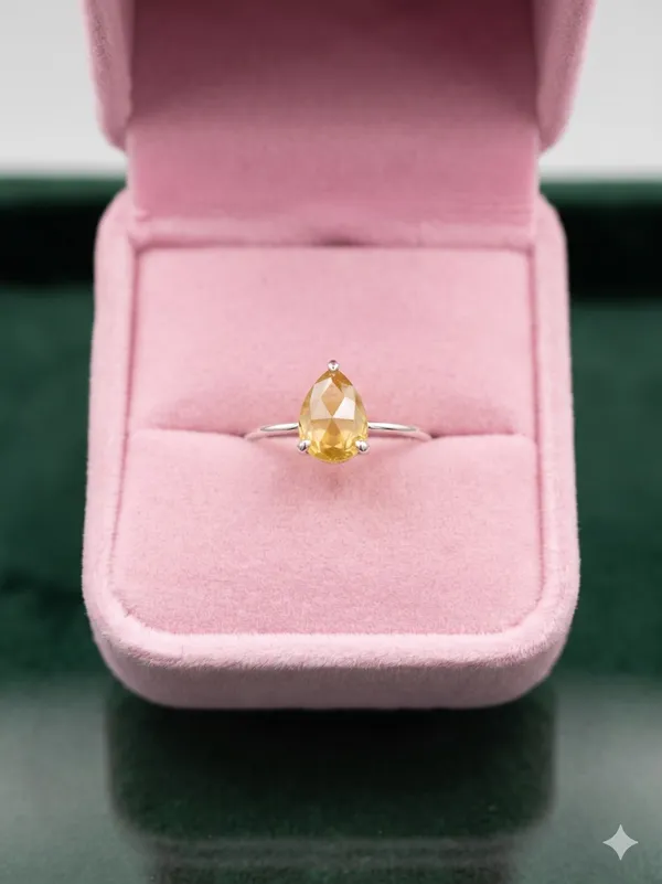 925_Silver_Jewellery_Citrin_Teardrop_Minimal_Ring