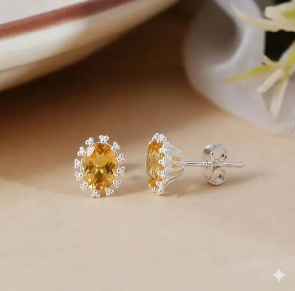 925_Silver_Jewellery_Citrin_sun__shine_earings