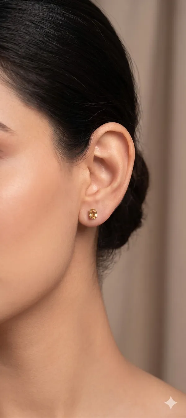 925_Silver_JewelleryCitrin_Oval_Studs_Small