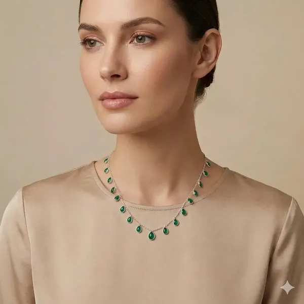 925_Silver_Jewellery_Green_Onyex_Teardrop_Neckless