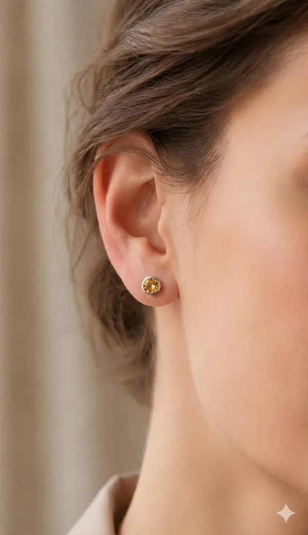 925_Silver_Jewellery_Citrin_Small_Round_Studs