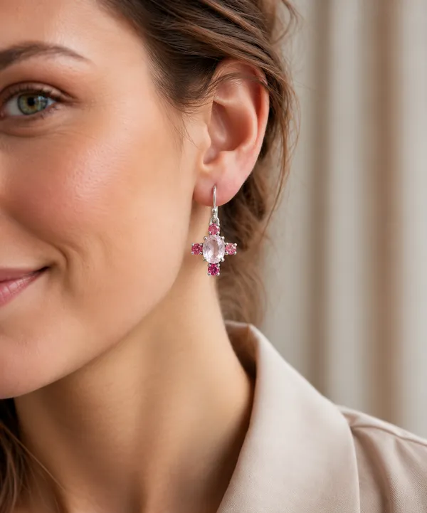 925_SILVER_JEWELLERY_ROSE_QUARTZ_RUBY_EARRINGS_-_MULTICOLOUR_2