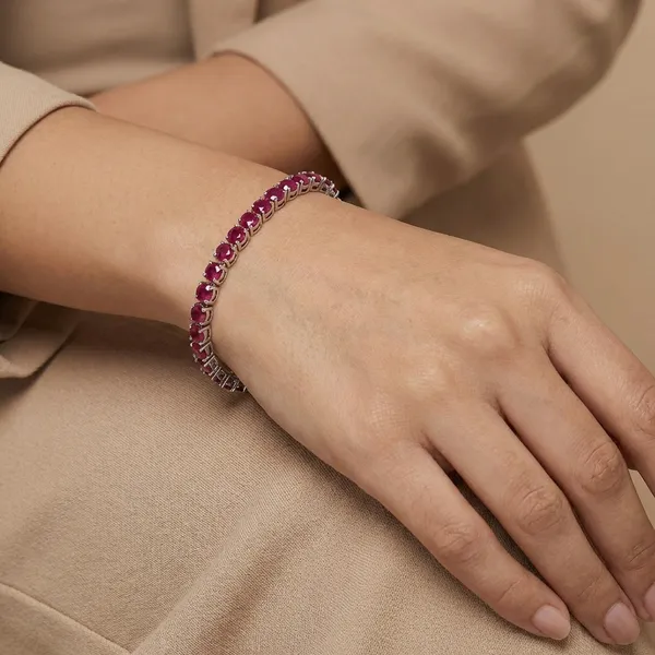 925_Silver_Jewellery_Red_Ruby_Silver_Setting_Tennis_Bracelet_For_Women