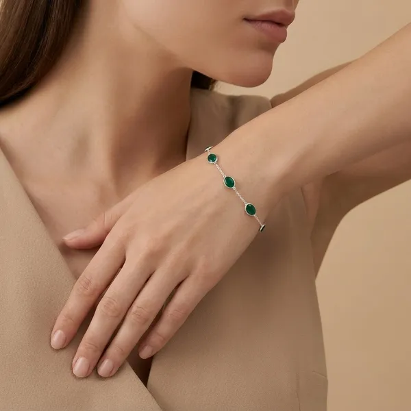 925_Silver_Jewellery_Green_onyex_Bracelet