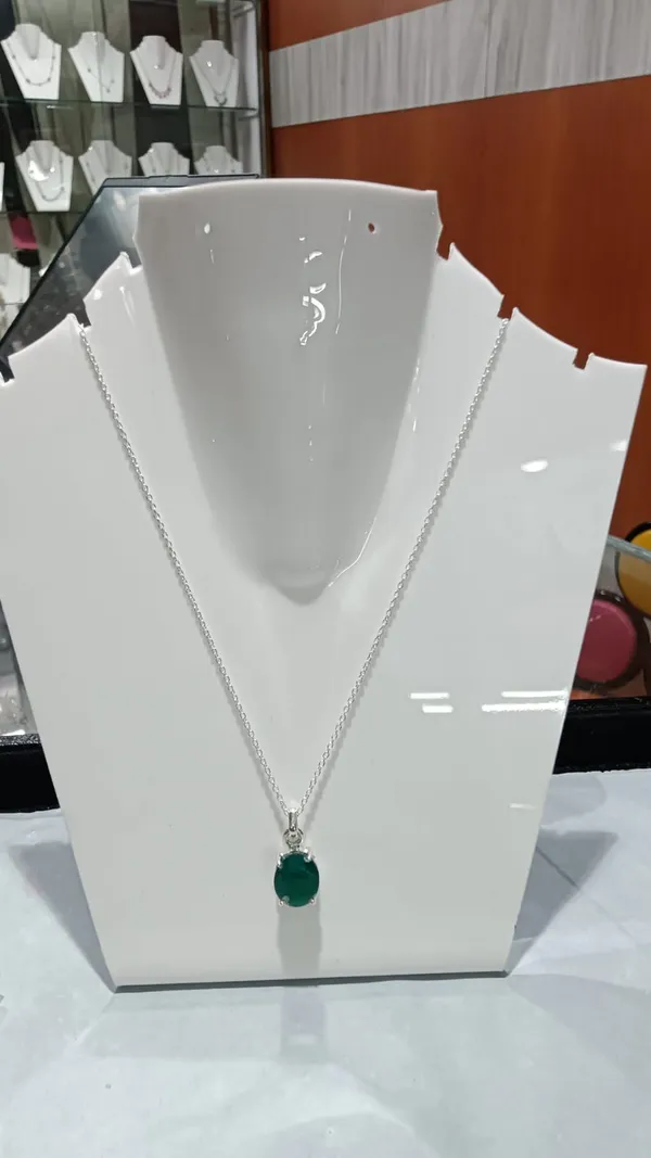 925_Silver_Jewellery_Green_Onyex_oval_pendent_With_chain