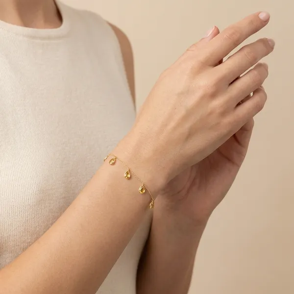 925_Silver_Jewellery_Yellow_Citrine_Gemstone_Charm_Bracelet_For_Women